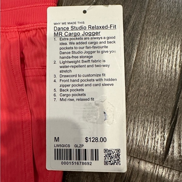 Lululemon Dance Studio Pants Relaxed Fit Mid Rise Cargo Jogger Glaze Pink Size M - Picture 9 of 10